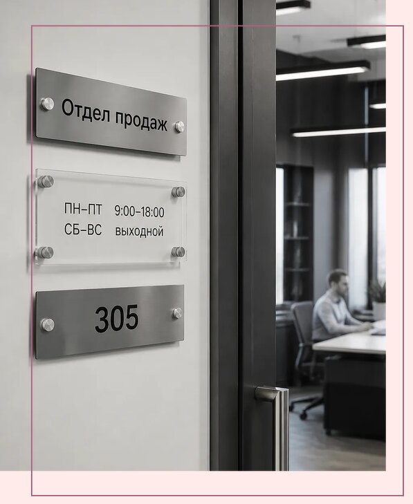 Офисные таблички на дверь в Симферополе по цене от 5090 р. | Аванза-Сим
